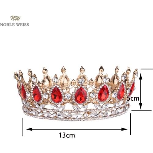 Crystal Vintage Queen King Tiaras and Crowns Women Pageant Diadem Hair Ornaments Wedding Bridal Hair Jewelry Accessories