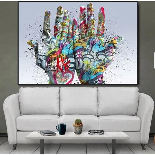 Street Graffiti Art Hands 5D Diamond Painting Mosaic Home Decor Cross Stitch Kits Cuadros DIY Diamond Embroidery Fulll Drill
