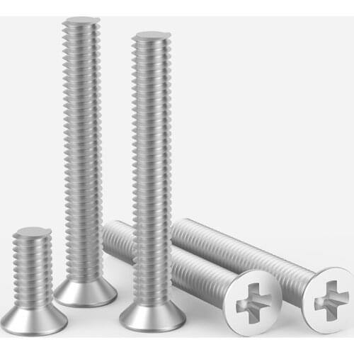 304 Stainless Steel Screw M4 Countersunk Head Phillips Screw GB819 Cross Recessed Machine Screw Flat Head Bolt Machine Screw