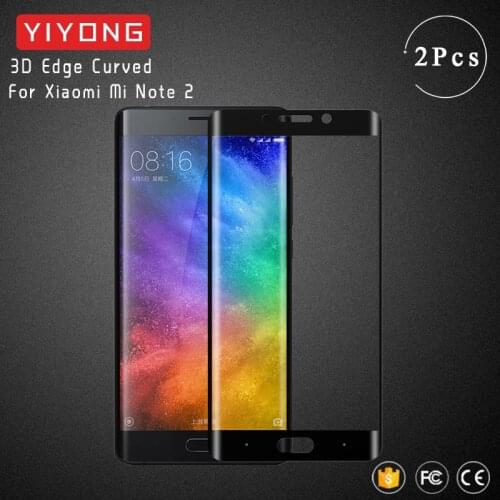 YIYONG 3D Edge Curved Glass For Xiaomi Mi Note 2 Tempered Glass On Xiomi Mi Note2 Screen Protector For Xiaomi Note 2 Glass 5.7"