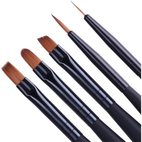 1Pc Black Handle Gel Drawing Nail Brush Liner Painting Acrylic Pen Nail Art Manicure UV Gel Nail Art Tool
