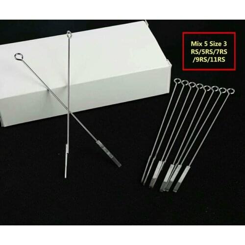 100PCS Professional Tattoo Needles 3RS 5RS 7RS 9RS 11RS Size Disposable Assorted Sterile Tattoo Needles 0.35mm