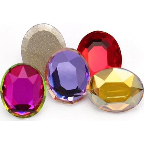 20pcs Flatback Oval Shape Loose Rhinestones Crystal K9 Glass 8x10mm Glue On Nails Rhinestones Nails Art Decoration Stones