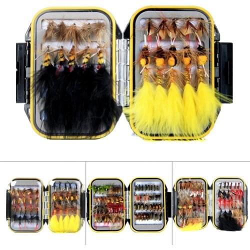 30-64pcs Fishing Lures Dry Wet Fly Fishing Flies Box Set Nymph Trout Grayling Panfish Lure Carp Artificial Fish Bait