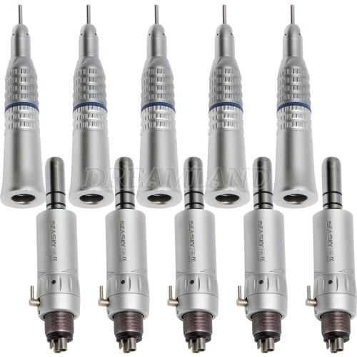 5Pcs NSK Style Dental 1 : 1 Low Speed YP Straight Handpiece + E-type Air Motor 4 Hole