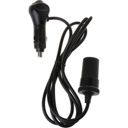 12V 24V Auto Power Cigarette Lighter Extension Power Adapter Fuse 10A Extender Cable Socket with Switch ON-OFF Button