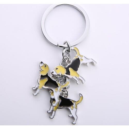 English Foxhound Sharpei charm metal dog pendant car key ring men women key chains Holder Gift Jewelry Key Chains