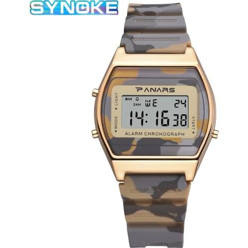 SYNOKE Electronic Mens Watch Top Luxury brand Sports watches For Men 12 / 24-hour Digital Wristwatches 50M Waterproof Clock