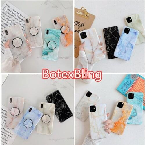 BotexBling Bright Marble holder stand phone case for iPhone 11 12 Pro max case X XR 6s 6 7 8 Plus for iphone XS MAX SE2 12MINI