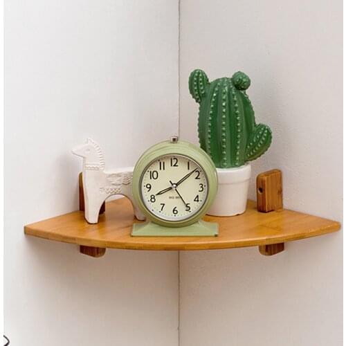 Wood Corner Floating Shelf Wall Mounted Corner Shelf Round End Wall Mounted Shelf Bookshelf Wall Decor For Bedroom Living Room
