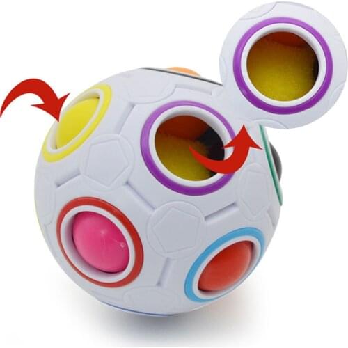 Kids Magic Ball Decompression Magic Rainbow Ball Educational Training Logical Space Thinking Early Learning Toys Children Gift