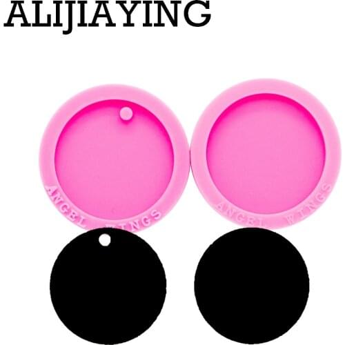 DY0260 Smooth art design 1.5 inch circle craft epoxy resin DIY badge reel as well silicon mold for Keychain resin jewelry