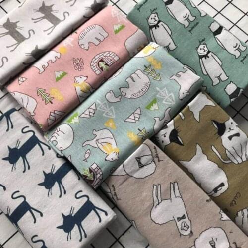 Cartoon Animal Printed Cotton Linen Fabric Telas Sewing Canvas Fabric DIY Quilting Crafts Textile Curtain Tablecloth Material