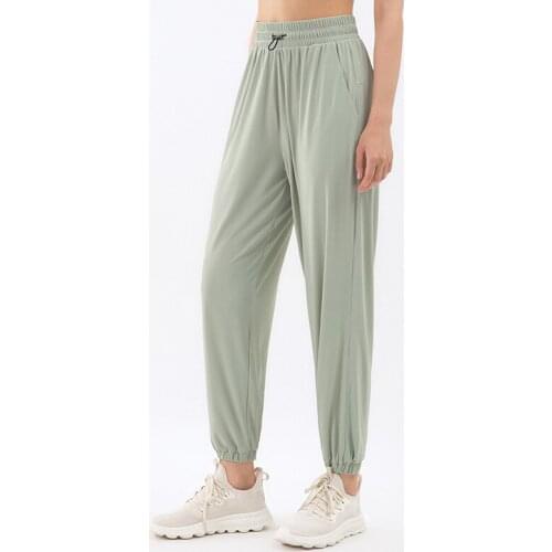 Fitness Leggings Loose Sports Pants Women Thin New Wide Leg Drape Naked Feeling Leisure Yoga Trousers Pockets High Waist