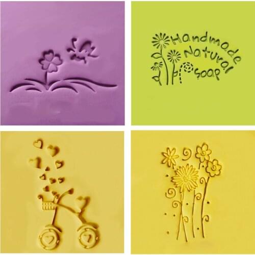 Tree Leaf Pattern Design Handmade white Resin Soap Stamp Stamping Soap Mold Craft Drop soap chapter