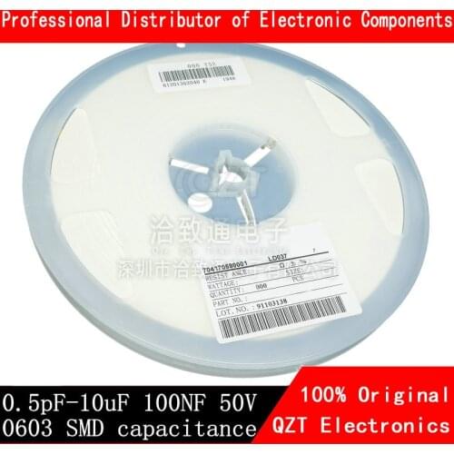 100pcs 0805 50V SMD Chip Multilayer Ceramic Capacitor 0.5pF - 47uF 1pF 22pF 100pF 1nF 10nF 100nF 0.1uF 1uF 2.2uF 4.7uF 10uF 22uF