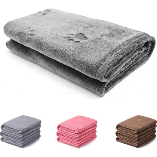 Fashion Pet Blanket 3D Embossed Footprint Flannel Thicken Dog Four Seasons Blanket Kennel Warm Dog Cat Sleep Mat Bed Cover