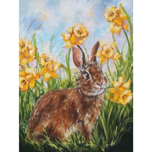 Animal Rabbit DIY Cross Stitch 11CT Embroidery Kits Craft Needlework Set Cotton Thread Printed Canvas Home Wholesale