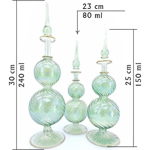 3 Pieces Perfume Bottles Sets Blown Glass Hand Crafts Design Elegant Fragrance Cosmetics Refillable Bottles Vintage Home Decorative Accessory Wedding Party Decorative Accessories Stylish Gifts Objects