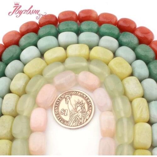 9x14mm Natural Rectangle Aventurine Jades Amazonite Spacer Loose Bead For DIY Necklace Bracelet Jewelry Making 15" Free Shipping