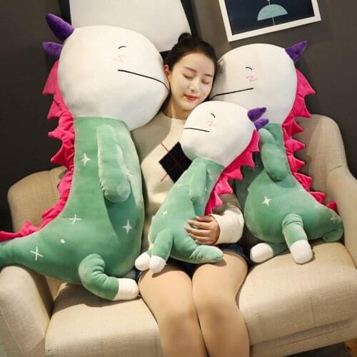 65cm/85cm New Ins Dinosaur Plush Toy Soft Stuffed Cartoon Animal Big Head Crocodile Doll Party Decor Children Girl Birthday Gift