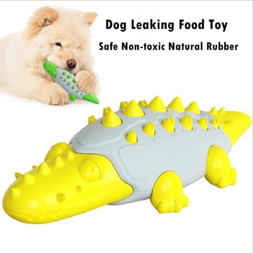 NEW Pet Toys Dog Leaking Food Toy Safe Non-toxic Natural Rubber Crocodile Shape Molar For Aggressive Chewers Dog Clean Teeth Toy