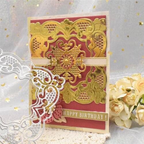 New Square Background Frame Embossing Dies Flowers Metal Cutting Dies for DIY Scrapbooking Album Paper Cards Making Craft