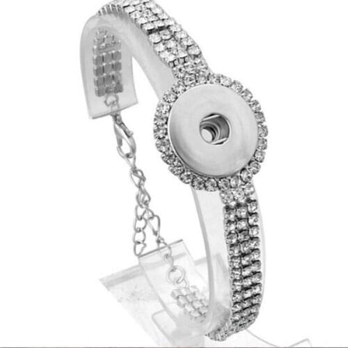 New Fashion charm shinning crystal snap Bracelet fit 18MM snap button jewelry wholesale