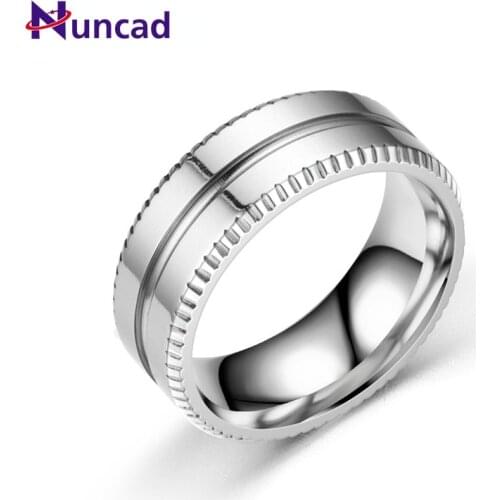 NUNCAD Titanium Creative Couple Ring Simple Stainless Steel Glossy Ring Fashion Mens and Womens Rings Good Quality