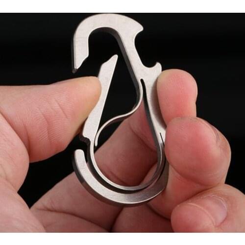 Bottle Opener Titanium Alloy Key Ring Outdoor EDC Small Tool Keychain Pocket Titanium Buckle