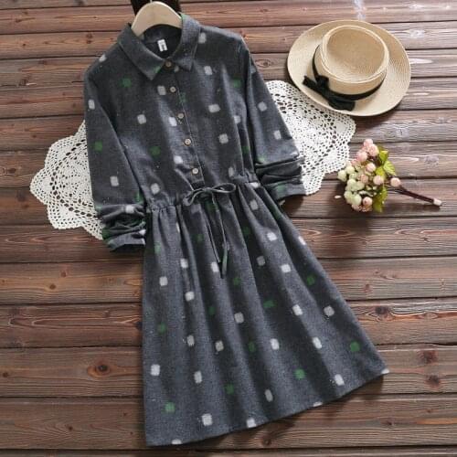 Spring autumn fashion long sleeve dress 2019 new arrival vintage cotton dress mori girl vestidos