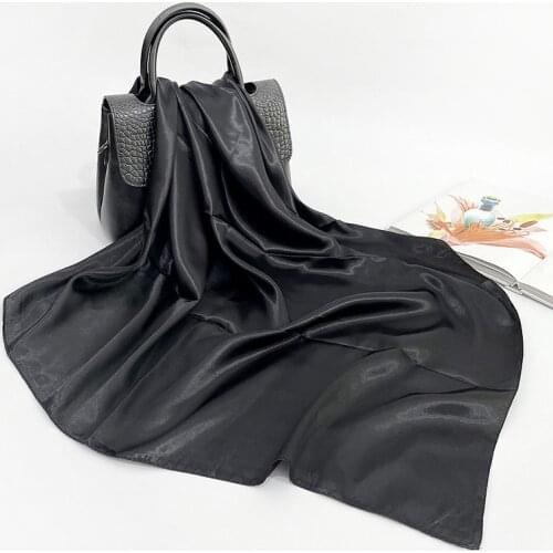 2021 New Silk Scarf Womens Large Square Scarf 90cm Solid Color Arabian Headscarf 25 Colors Wholesale Scarf