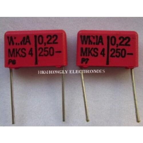 30PCS MKS4 MKS-4 250V 0.22UF 0.47UF 0.68UF 1.0UF P=15mm Film Capacitor