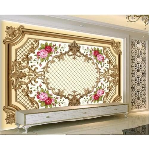 Custom photo wallpaper 3d murals wallpaper for walls 3 d Classical European embossed pattern TV background wall paper home decor