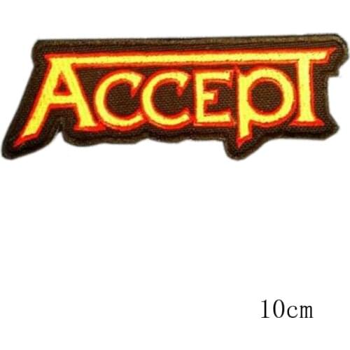 ACCEPT letter iron patches for clothes Embroidered Patch hats caps badge applique