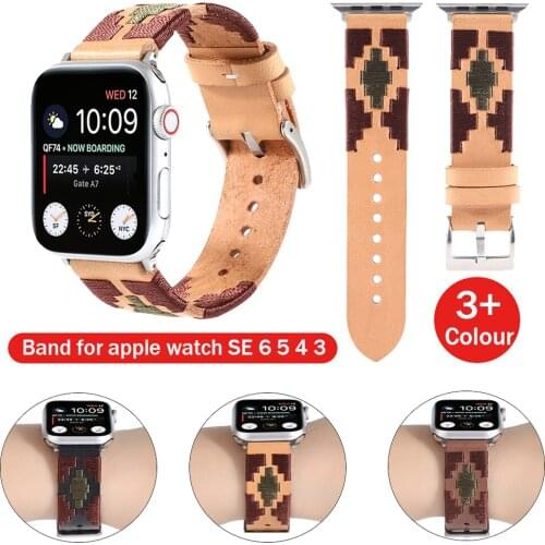 New Cow Leather Strap for Apple Watch Bands 42mm 44mm Iwatch Series 6 5 4 3 2 SE Accessories Loop 38mm Bracelet Replacement 40mm