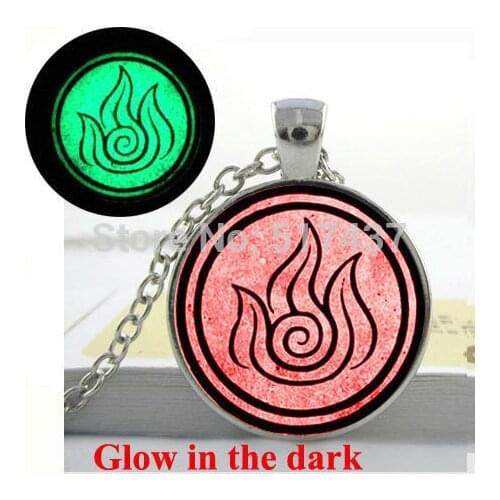 Glow in the dark Necklace Pendant Avatar The Last Airbender - Fire Nation Necklace glowing jewelry