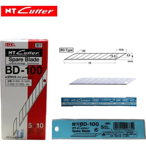 X50pcs NT Cutter Spare Replacement Blade 30 Degree BD-100 for D-400 D-1000 C-400 C-1500