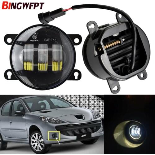 1pair LED Fog Light Lamp Front Bumper Light Aluminum & Plastic For Peugeot 207 307 407 607 3008 SW CC VAN