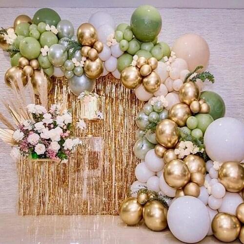 139Pcs Avocado Green Garland Arch Kit Balloons Maca Matte Pink Latex Baloon Party Decors Wedding Birthday Baptism Gender Reveal