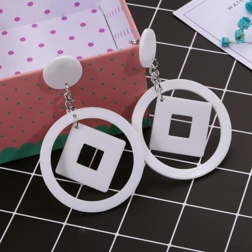 2020 New Fashion Big Long Dangle Drop Earrings for Women Round Square Earrings Night Club Exaggerated Clothing Accessories Mujer