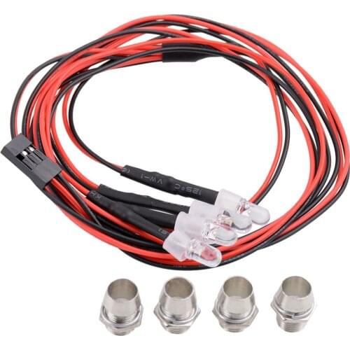 4 LED Headlight Taillight for 1/5 1/8 1/10 1/12 1/16 Trucks DIY Accessories