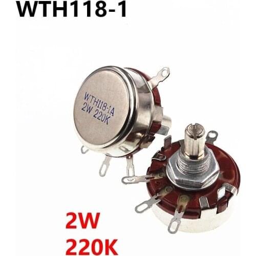 5Pcs WTH118 2W 220k Single Turn Carbon Film Potentiometer