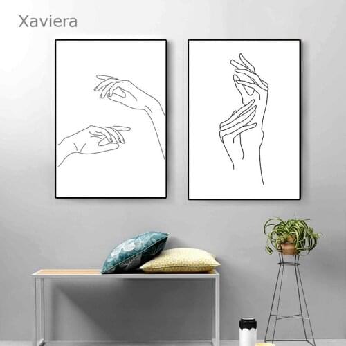 Abstract Lady Picture Black Line Character Body Outline Canvas Painting Art Poster On The Wall Modern Living Room Decoration