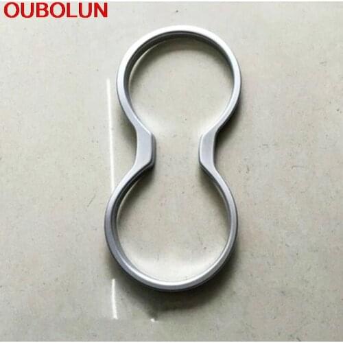 OUBOLUN Car Styling ABS Chrome Stick Gear Shift Level Base Pedestal Water Cup Holder Cap Sticker Mask Trim For Lexus RX 2016