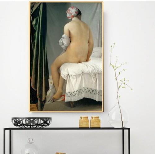 Citon Ingres《The Bather of Valpincon》Canvas Oil Painting World Famous Artwork Picture Modern Wall Art Decor Home Decoration