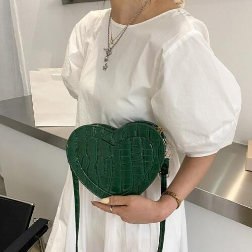 PU Leather Ladies Heart-shaped Crossbody Bag Luxury Designer Vintage Shoulder Bags for Women Female Evening Clutch Purse Handbag