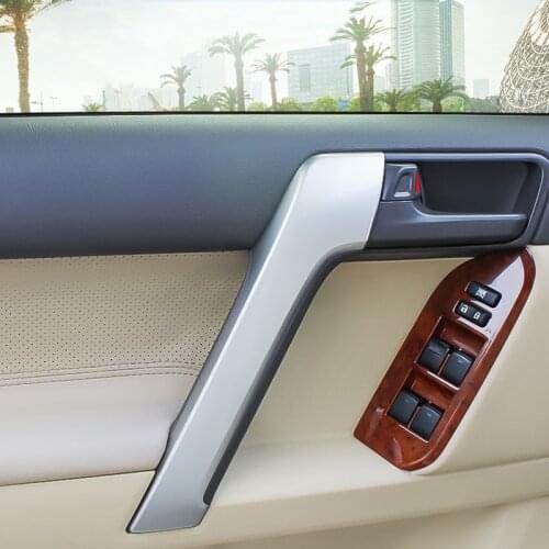 For Toyota Prado J 150 J150 2014 2015 2016 2017 ABS Matte Front Armrest Panel Trim Door Handle Decoration Cover Accessories 2pcs