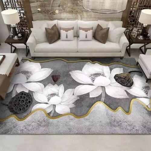European Anti-slip Carpet Indoor Printed Decoration Area Rugs Living Room Bedroom Bedside Bay Window Sofa Floor Decor Mat G