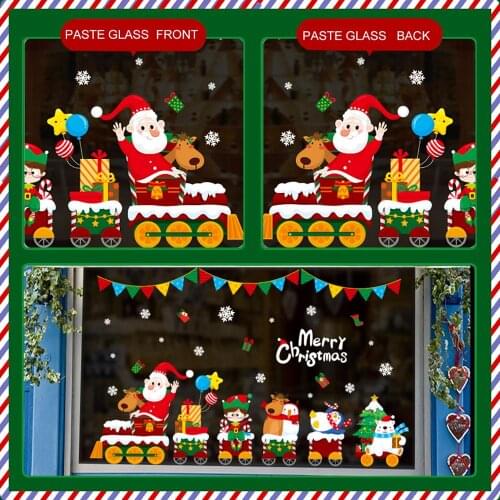 FENGRISE Merry Christmas Decorations For Home 2021 Christmas Wall Windows Sticker Xmas Navidad Noel Gifts Happy New Year 2022